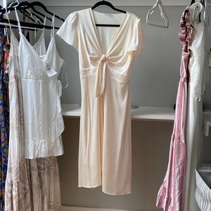 Baltic Born Poppy Satin MIDI Dress Ivory